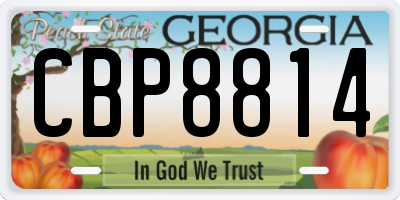 GA license plate CBP8814