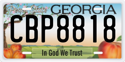 GA license plate CBP8818