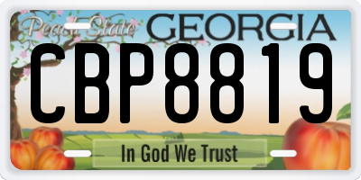 GA license plate CBP8819