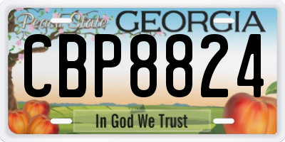 GA license plate CBP8824