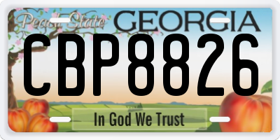 GA license plate CBP8826