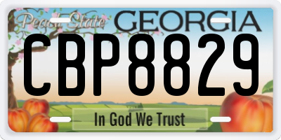 GA license plate CBP8829