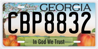 GA license plate CBP8832