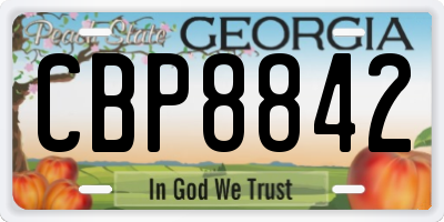 GA license plate CBP8842