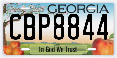 GA license plate CBP8844