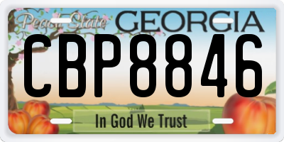 GA license plate CBP8846