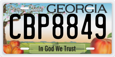 GA license plate CBP8849