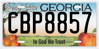 GA license plate CBP8857