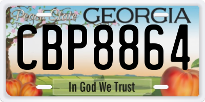 GA license plate CBP8864