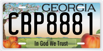 GA license plate CBP8881