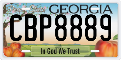 GA license plate CBP8889