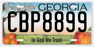 GA license plate CBP8899