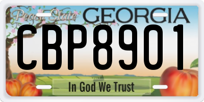 GA license plate CBP8901