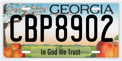 GA license plate CBP8902