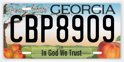 GA license plate CBP8909