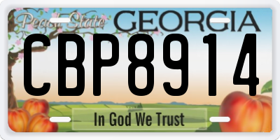 GA license plate CBP8914