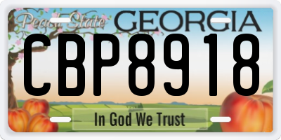 GA license plate CBP8918