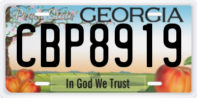 GA license plate CBP8919