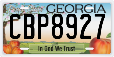 GA license plate CBP8927