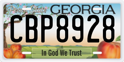 GA license plate CBP8928