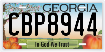 GA license plate CBP8944