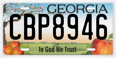 GA license plate CBP8946