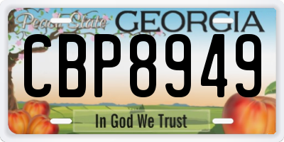 GA license plate CBP8949