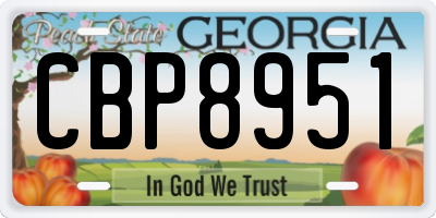 GA license plate CBP8951