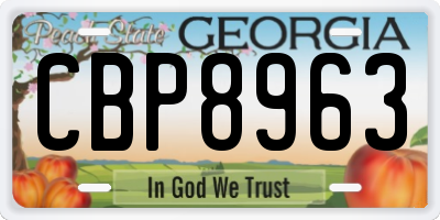 GA license plate CBP8963