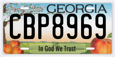 GA license plate CBP8969
