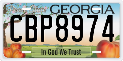 GA license plate CBP8974