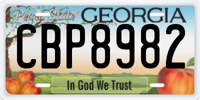 GA license plate CBP8982
