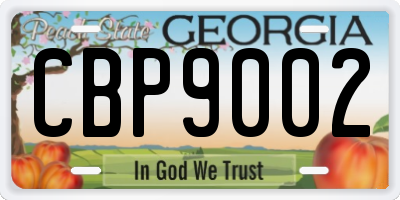 GA license plate CBP9002