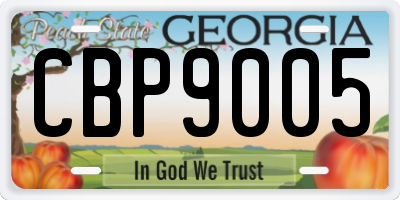 GA license plate CBP9005