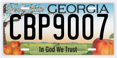 GA license plate CBP9007