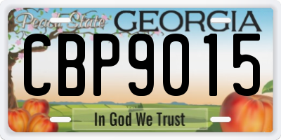 GA license plate CBP9015