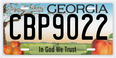 GA license plate CBP9022