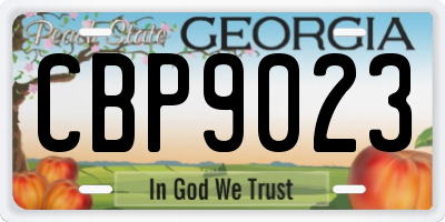 GA license plate CBP9023