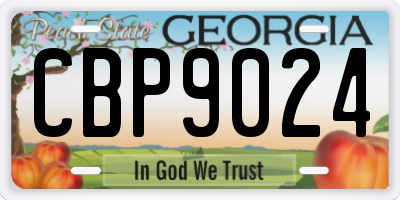 GA license plate CBP9024