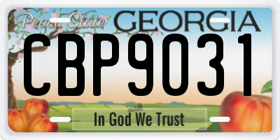GA license plate CBP9031