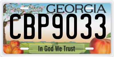 GA license plate CBP9033
