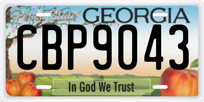GA license plate CBP9043