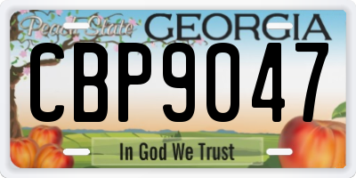GA license plate CBP9047