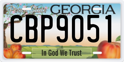 GA license plate CBP9051
