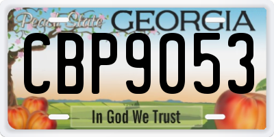 GA license plate CBP9053