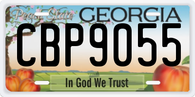 GA license plate CBP9055