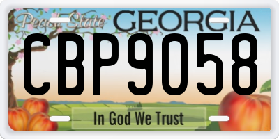 GA license plate CBP9058