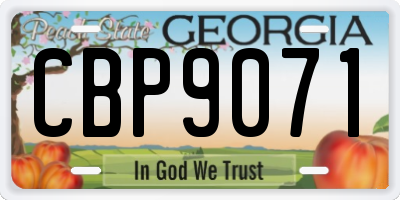 GA license plate CBP9071