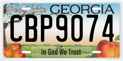 GA license plate CBP9074