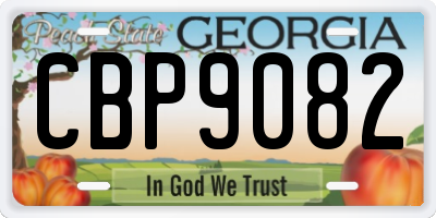 GA license plate CBP9082